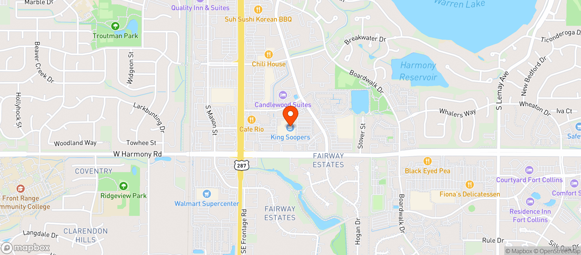 Map showing Kroger King Soopers
