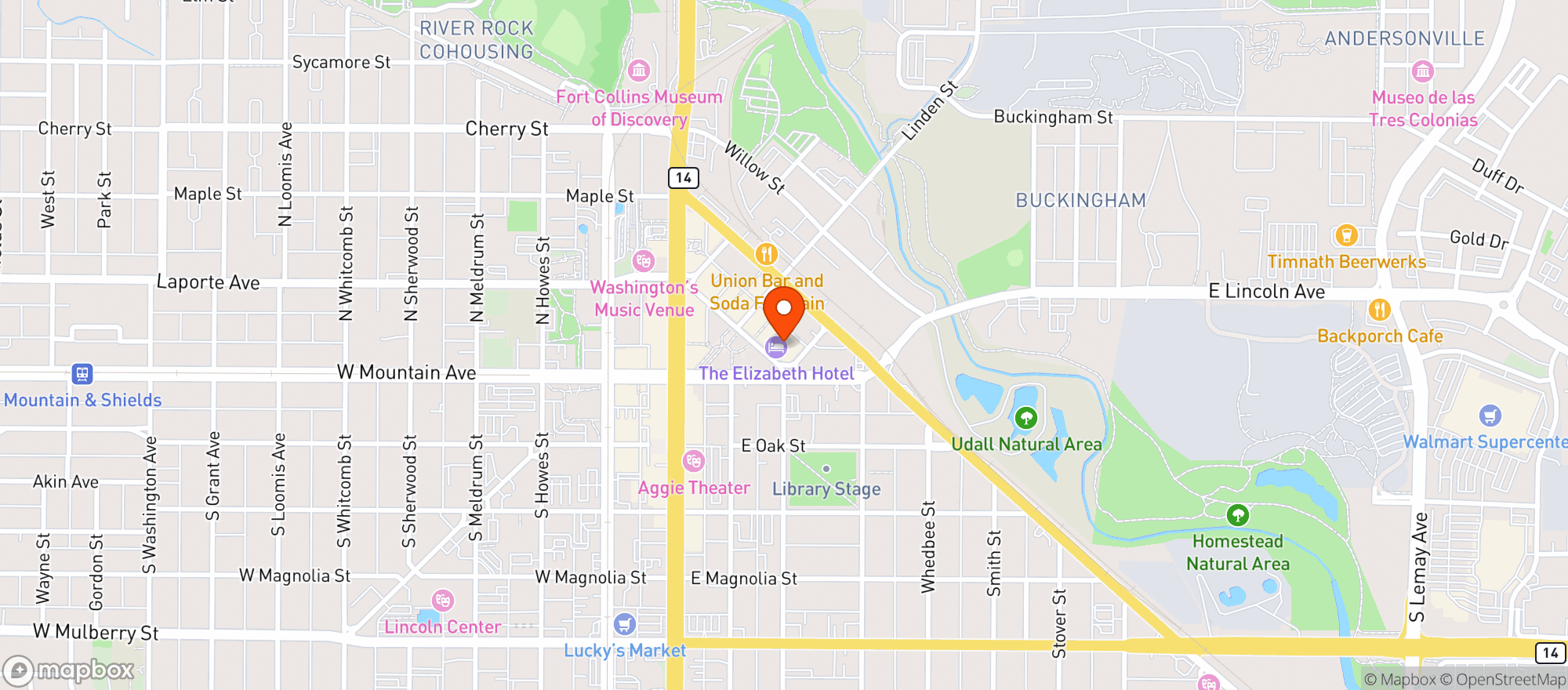 Map showing The Elizabeth Hotel #207