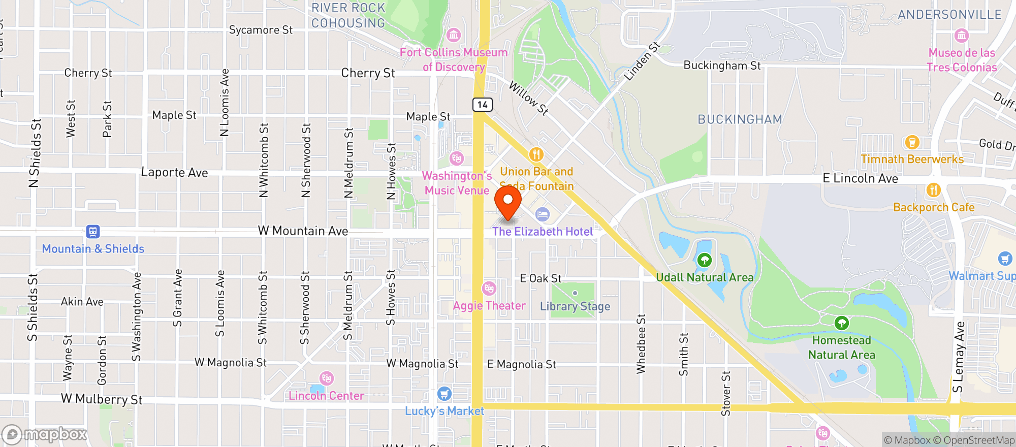 Map showing Coopersmiths Pub& Brewing