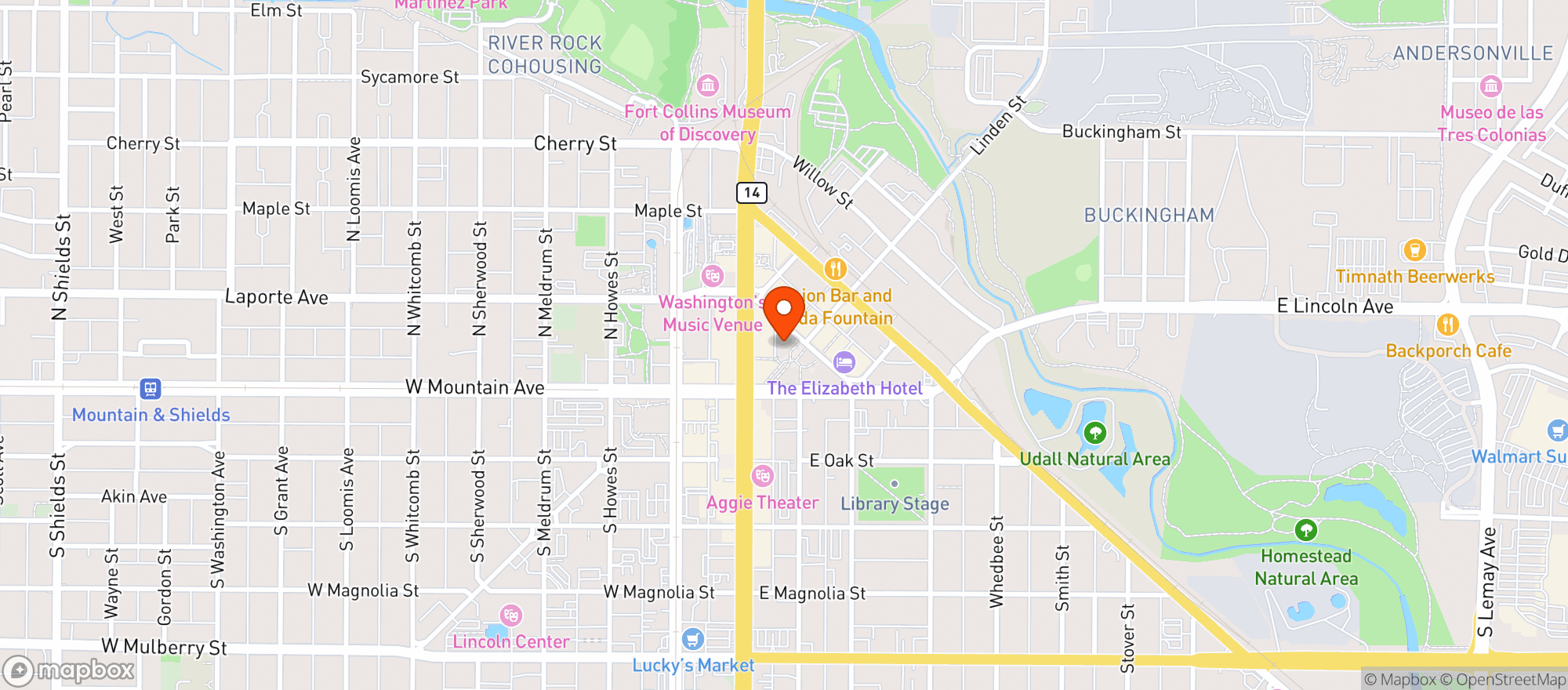 Map showing South Broadway Country Club