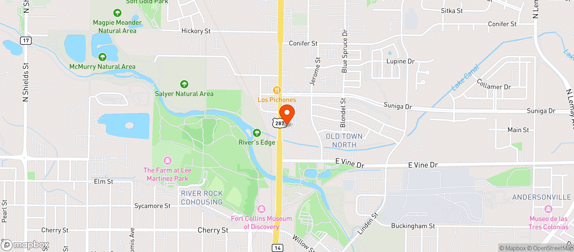 Map showing Green Solution - Ft. Collins - Rec