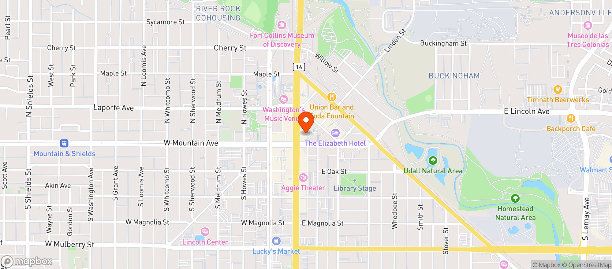 Map showing Lucky Joes Sidewalk Salo