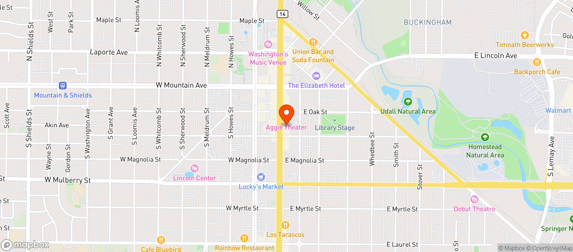 Map showing Tonys Bar & Rest