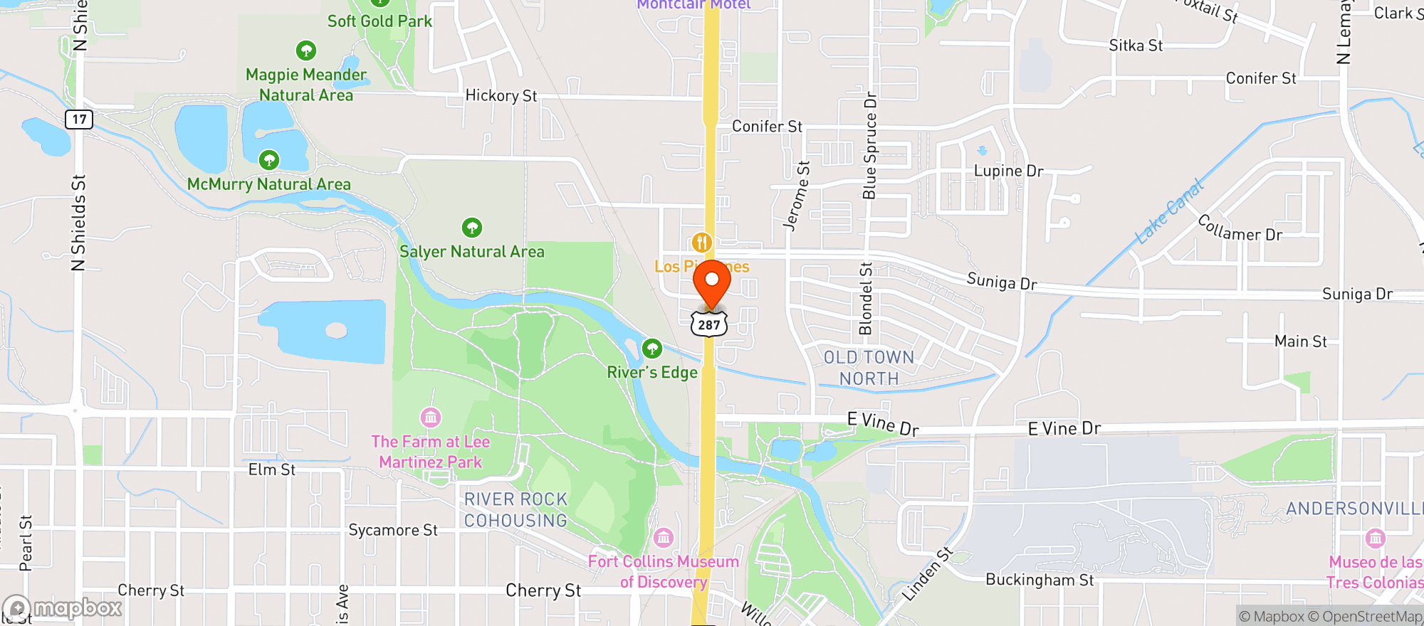 Map showing Poudre Liquors