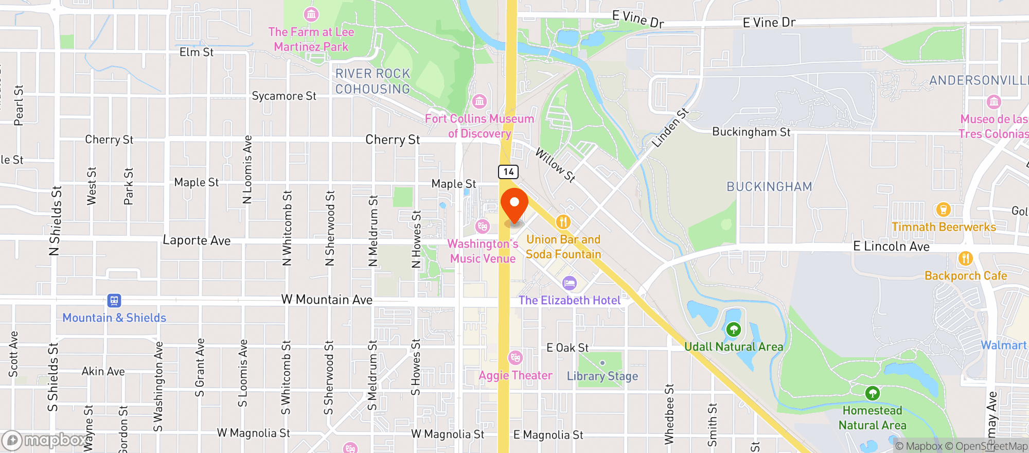 Map showing Penrose Taphouse & Eatery