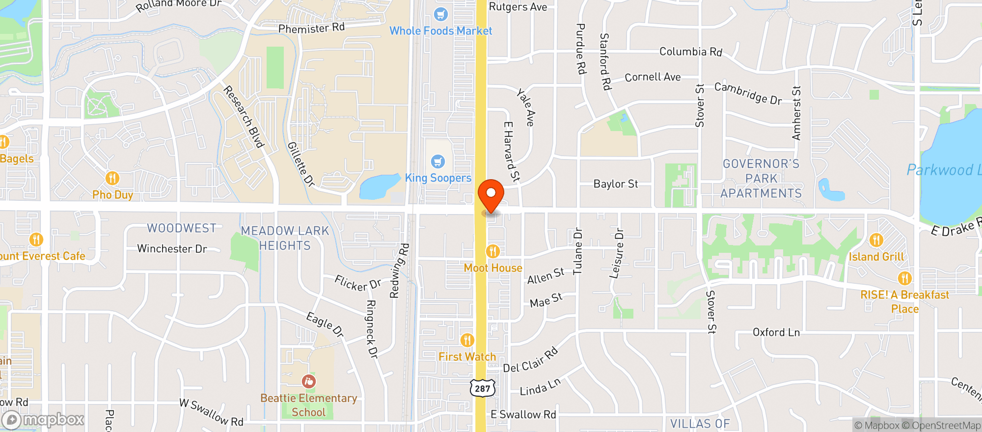 Map showing Vitamin Shoppe - Fort Collins