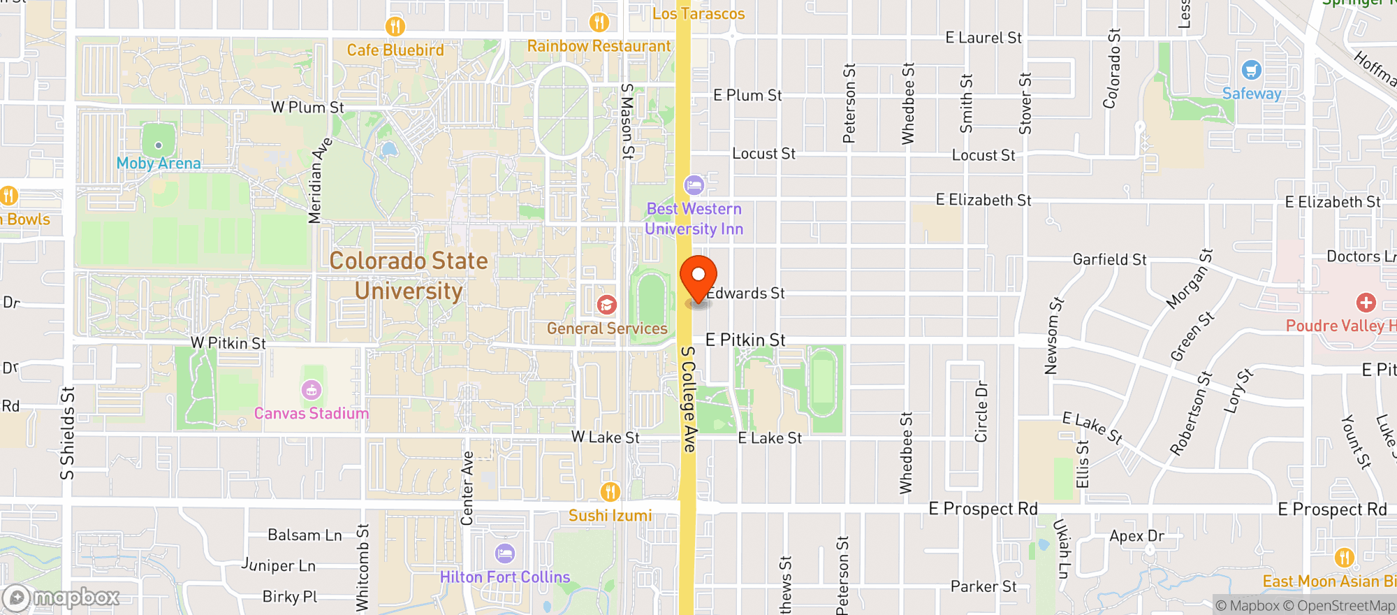 Map showing Cafe Vino