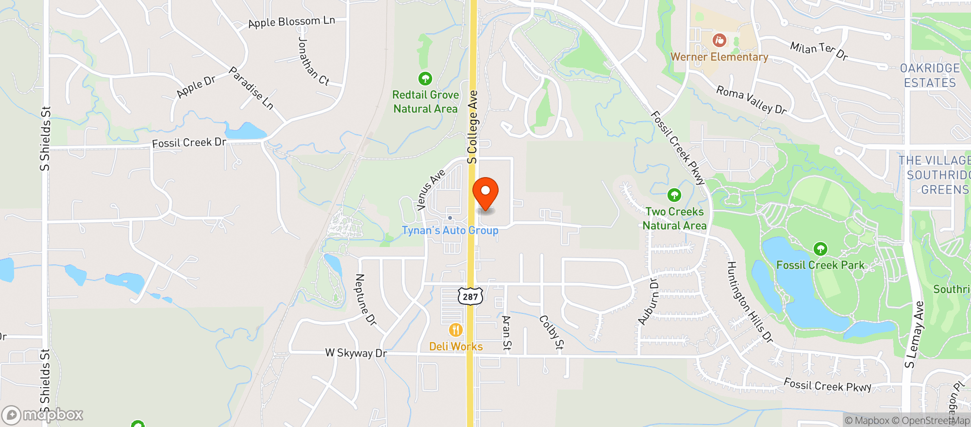 Map showing Starbuds Fort Collins