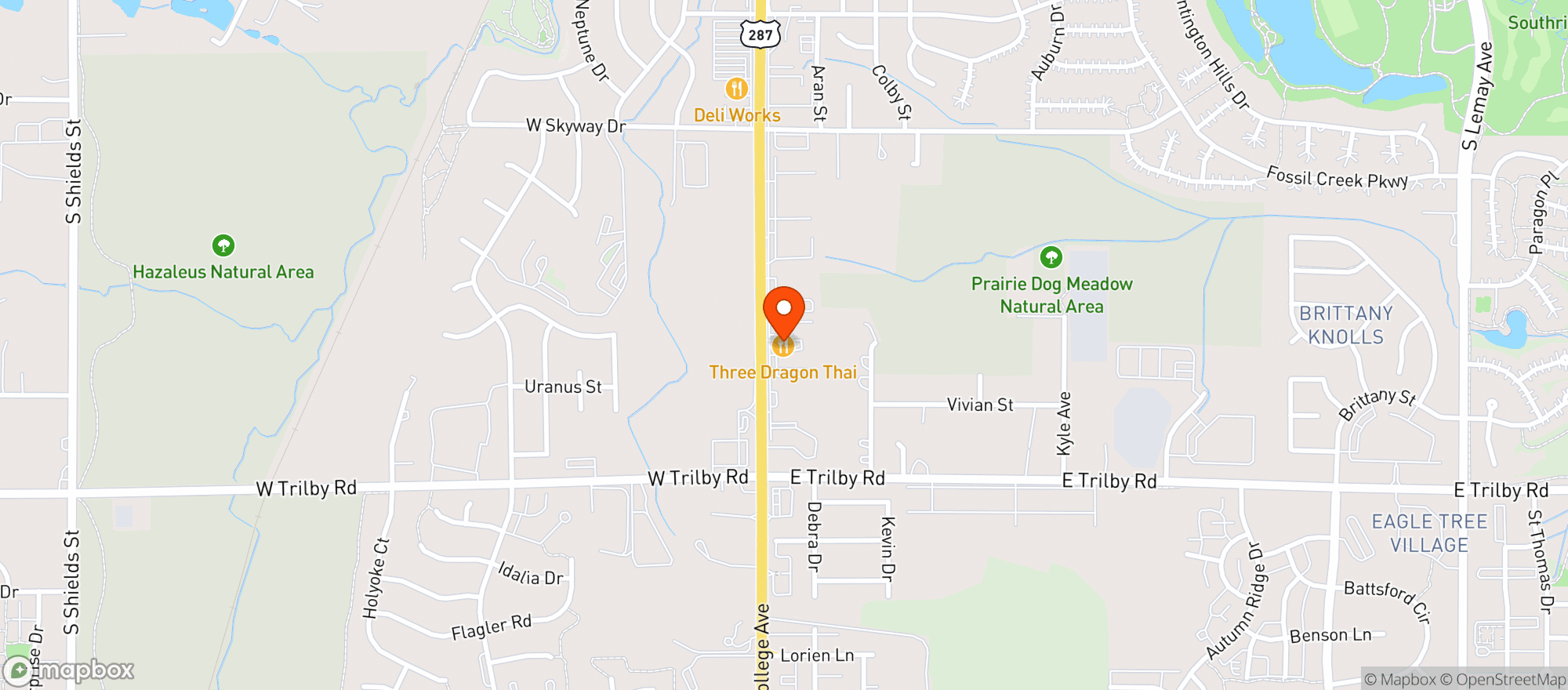 Map showing The Taco Stop