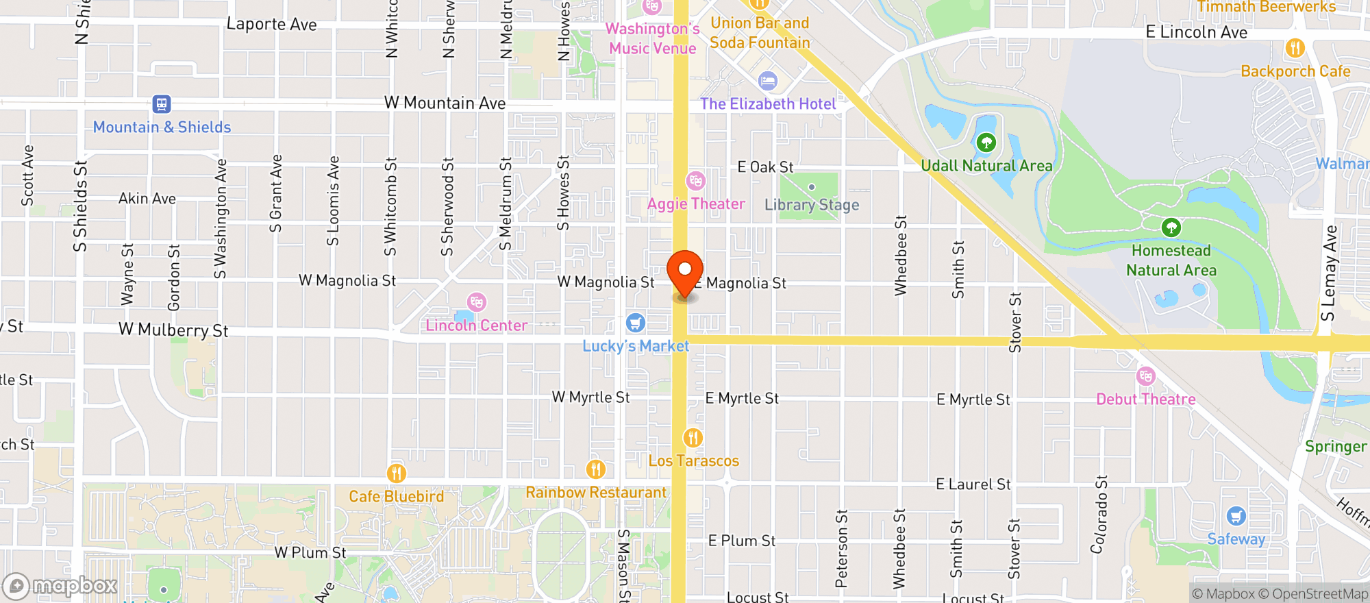Map showing Mulberry Max