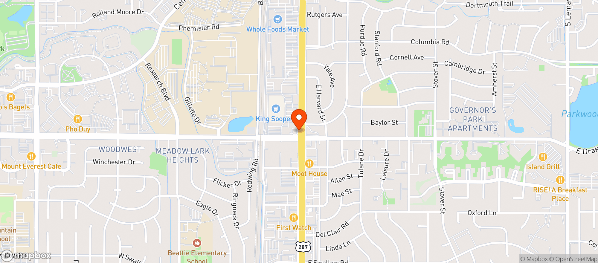Map showing King Soopers