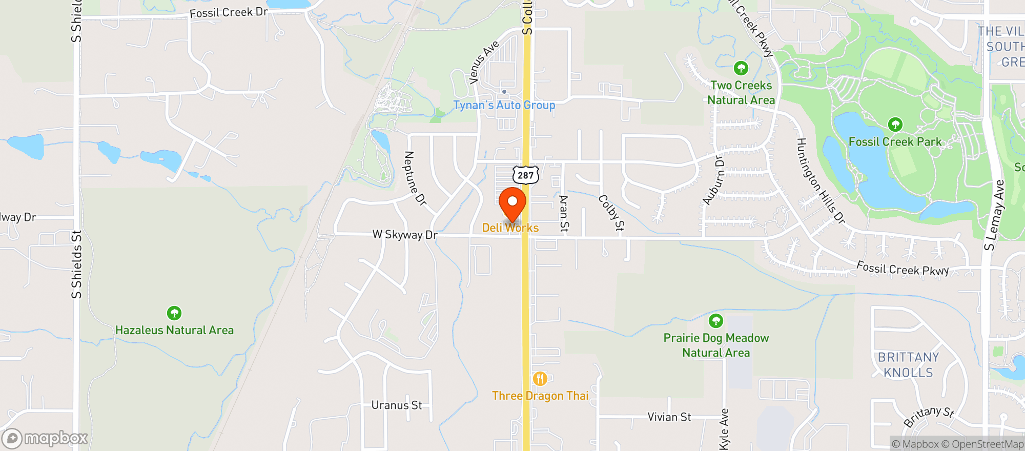 Map showing Matts Place