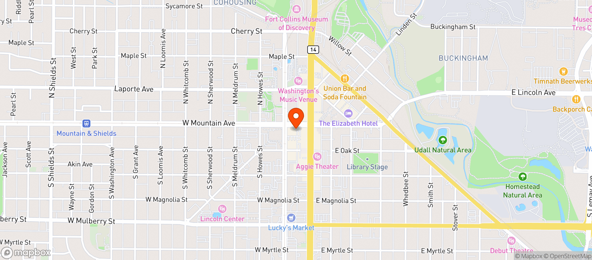 Map showing Rio Grande Mexican Restaurant
