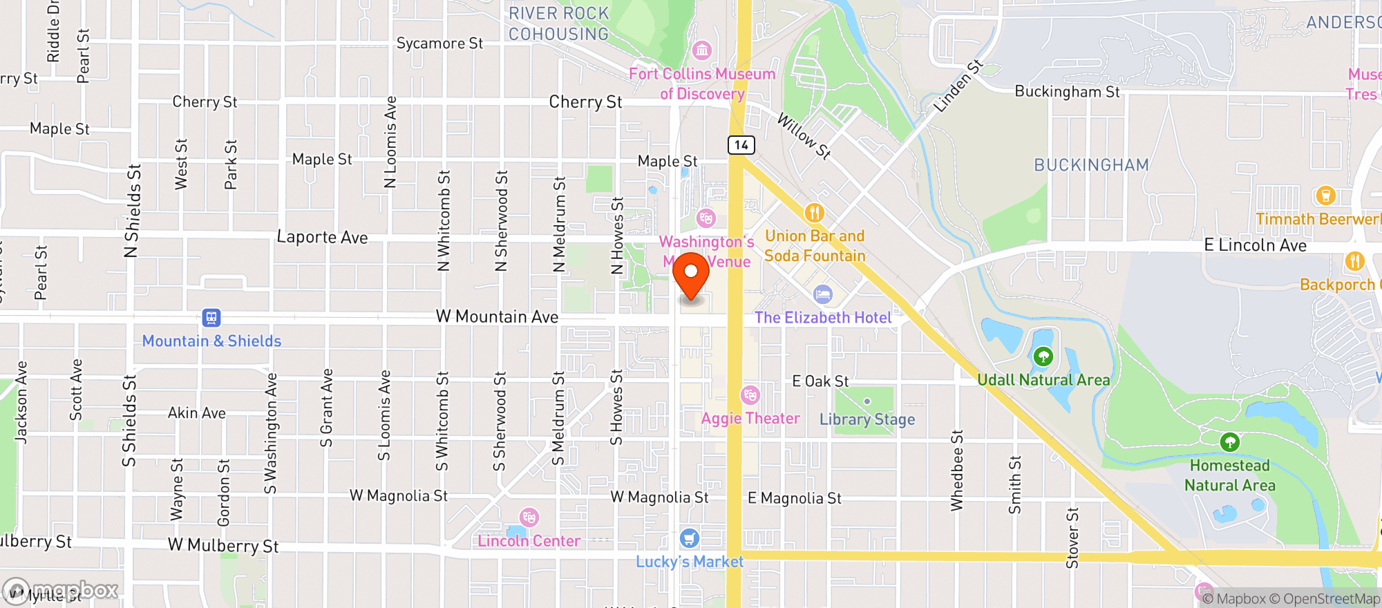 Map showing Steak Out Saloon
