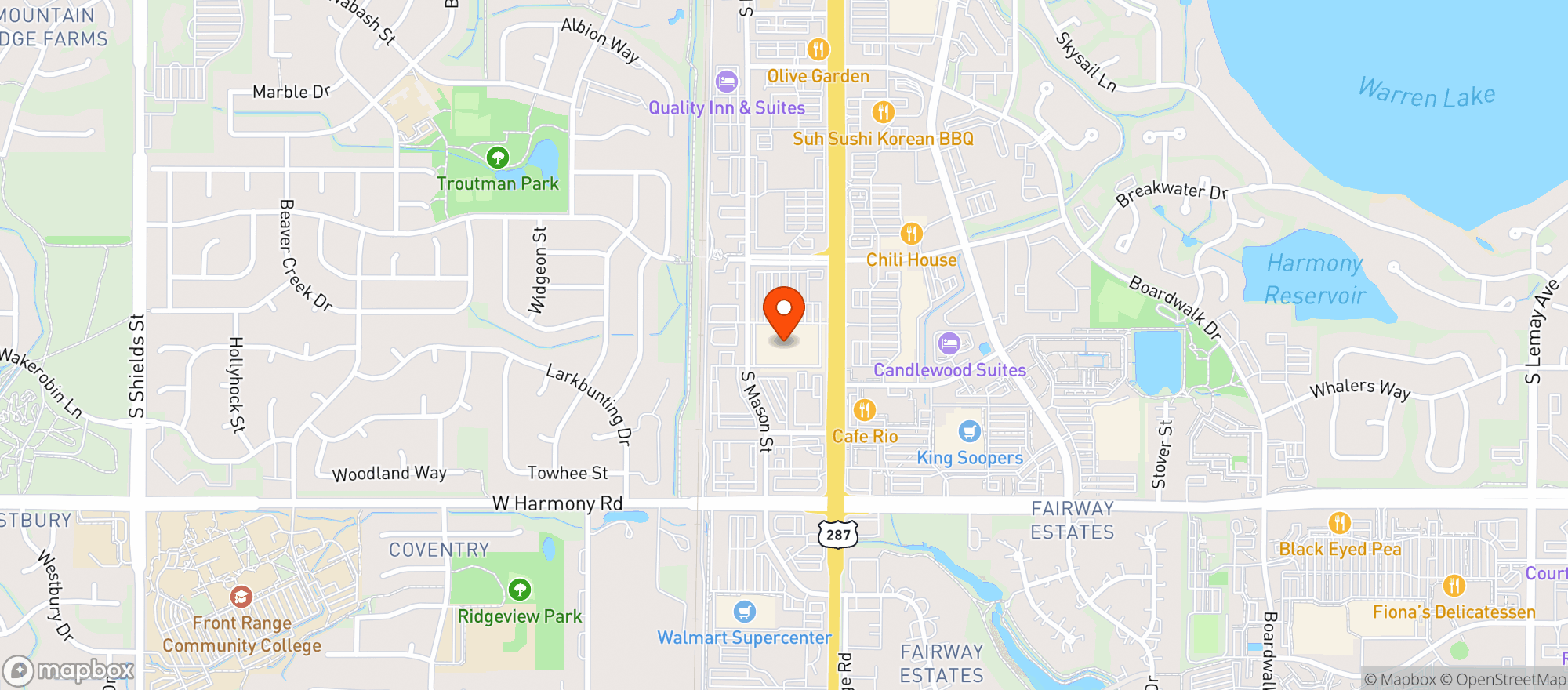 Map showing Target - Fort Collins