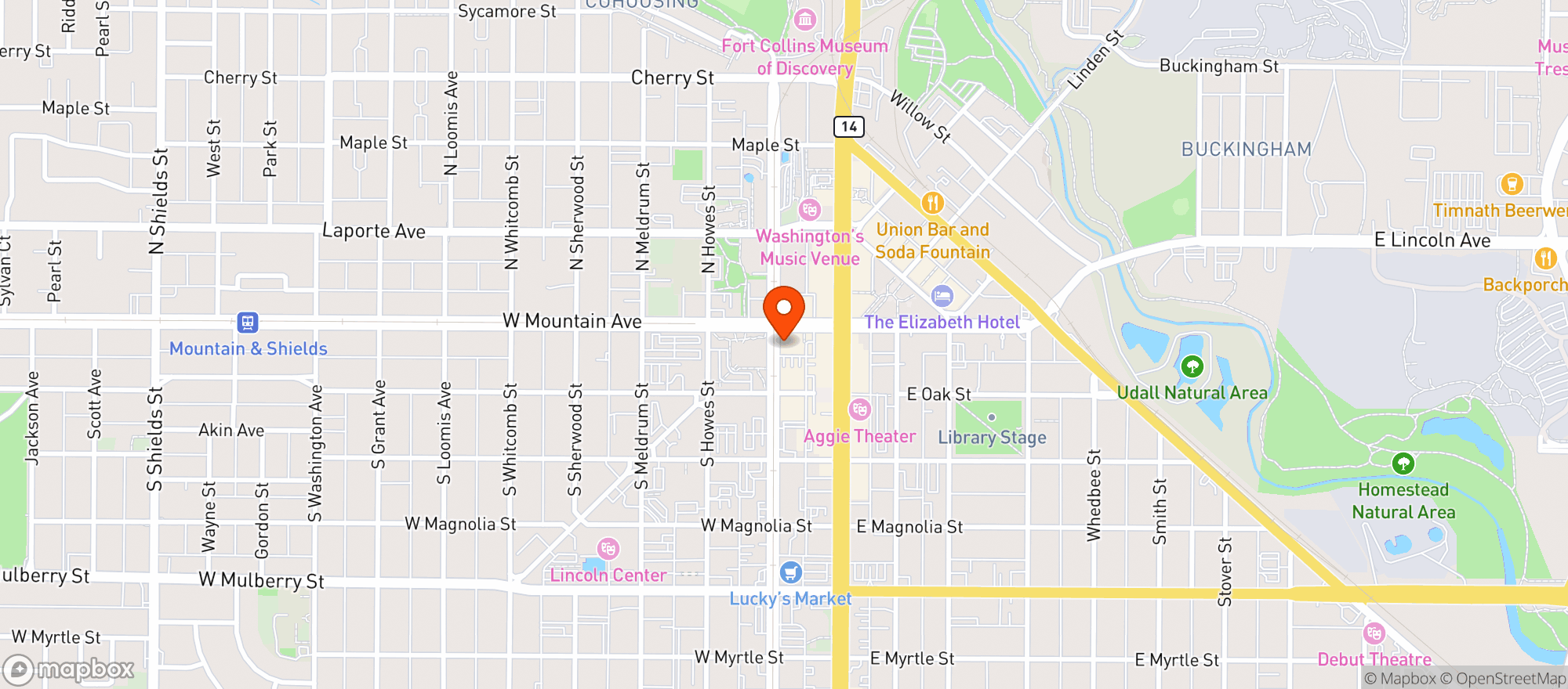 Map showing Slyce Pizza Co