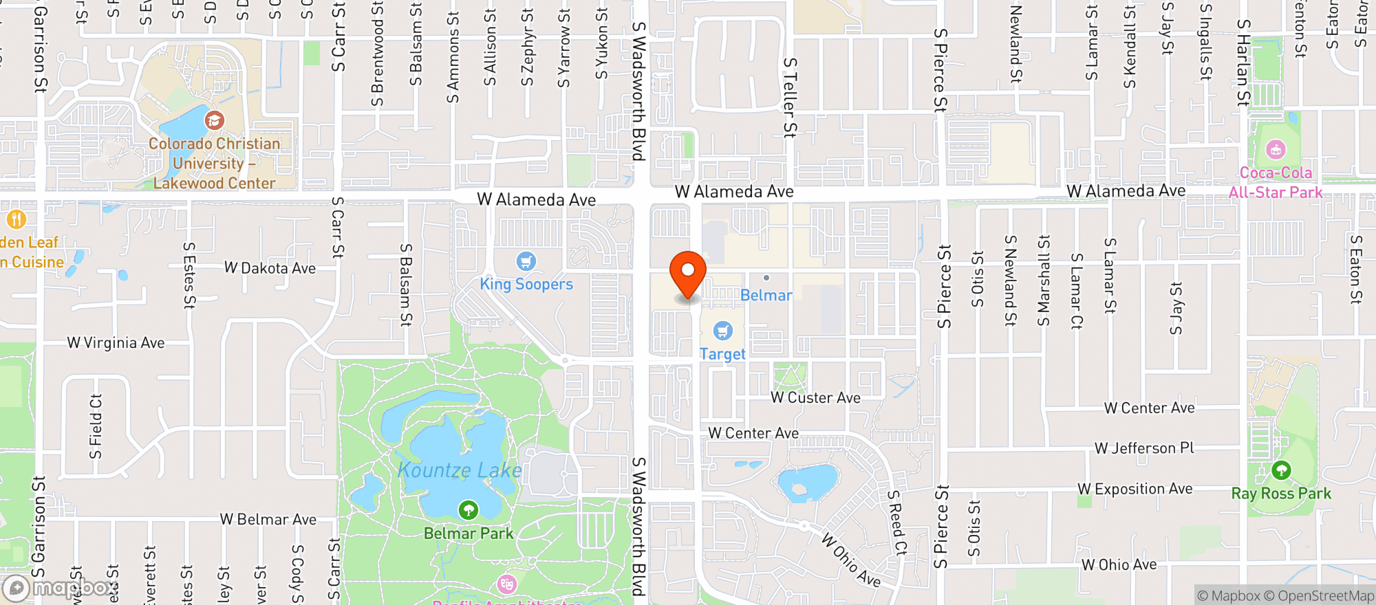 Map showing Mile High Wine & Spirits