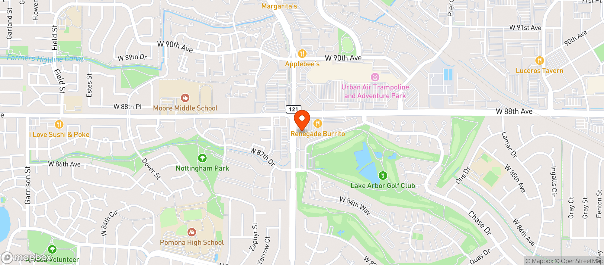 Map showing Vineland Liquors