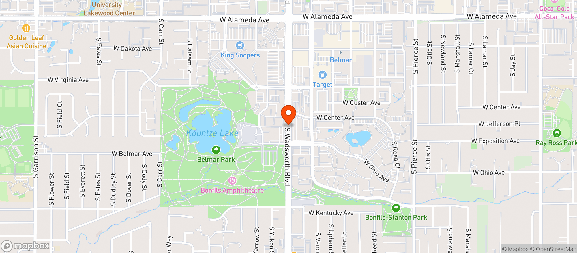 Map showing QUALITY DISCOUNT LIQUORS