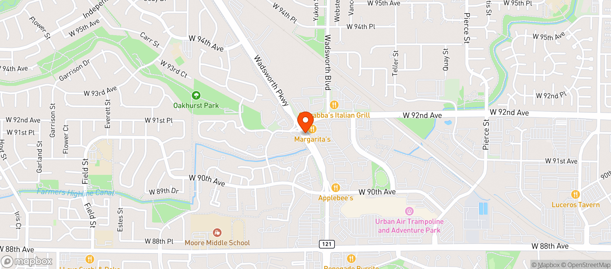 Map showing 3 Margaritas