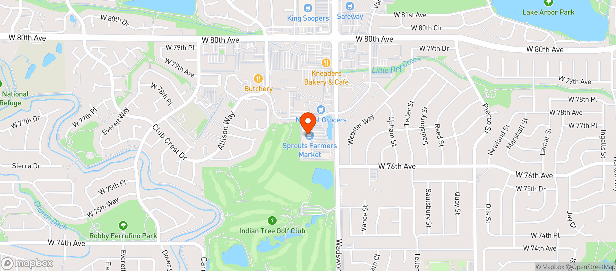 Map showing Sprouts Farmers Market