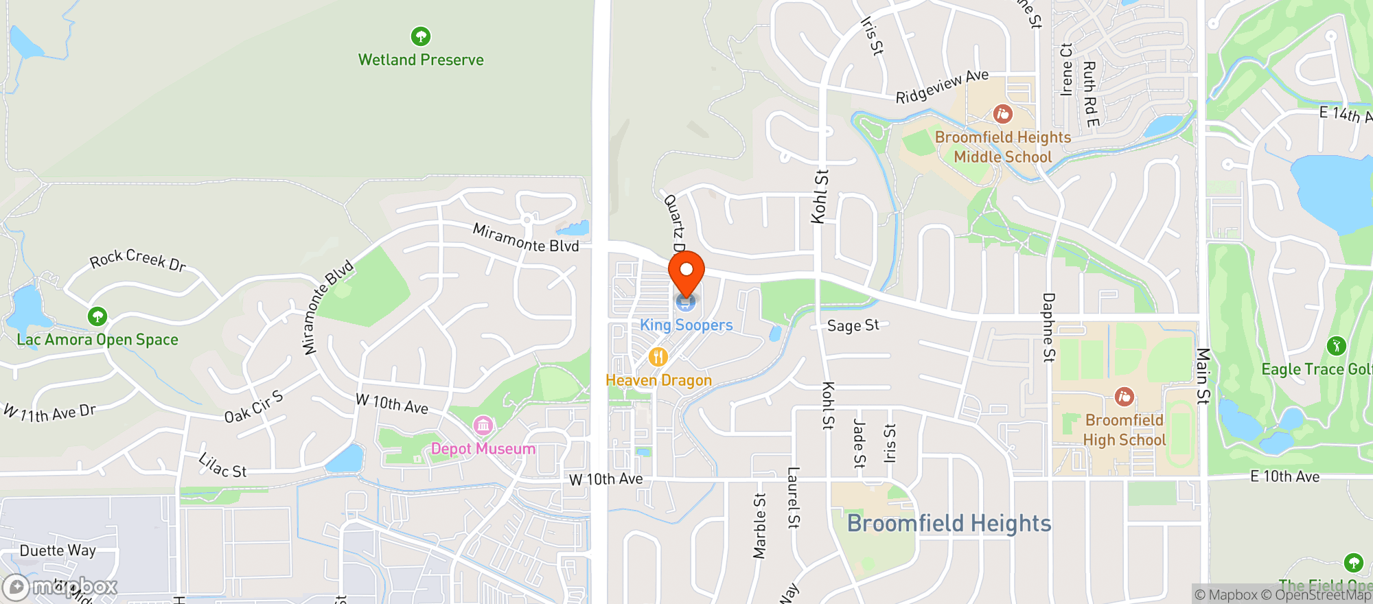 Map showing KING SOOPERS