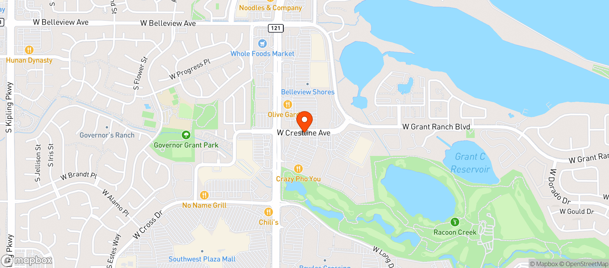 Map showing L & C Liquors