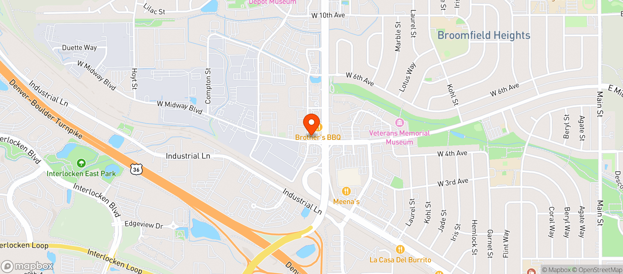 Map showing Magnolia Road - Broomfield