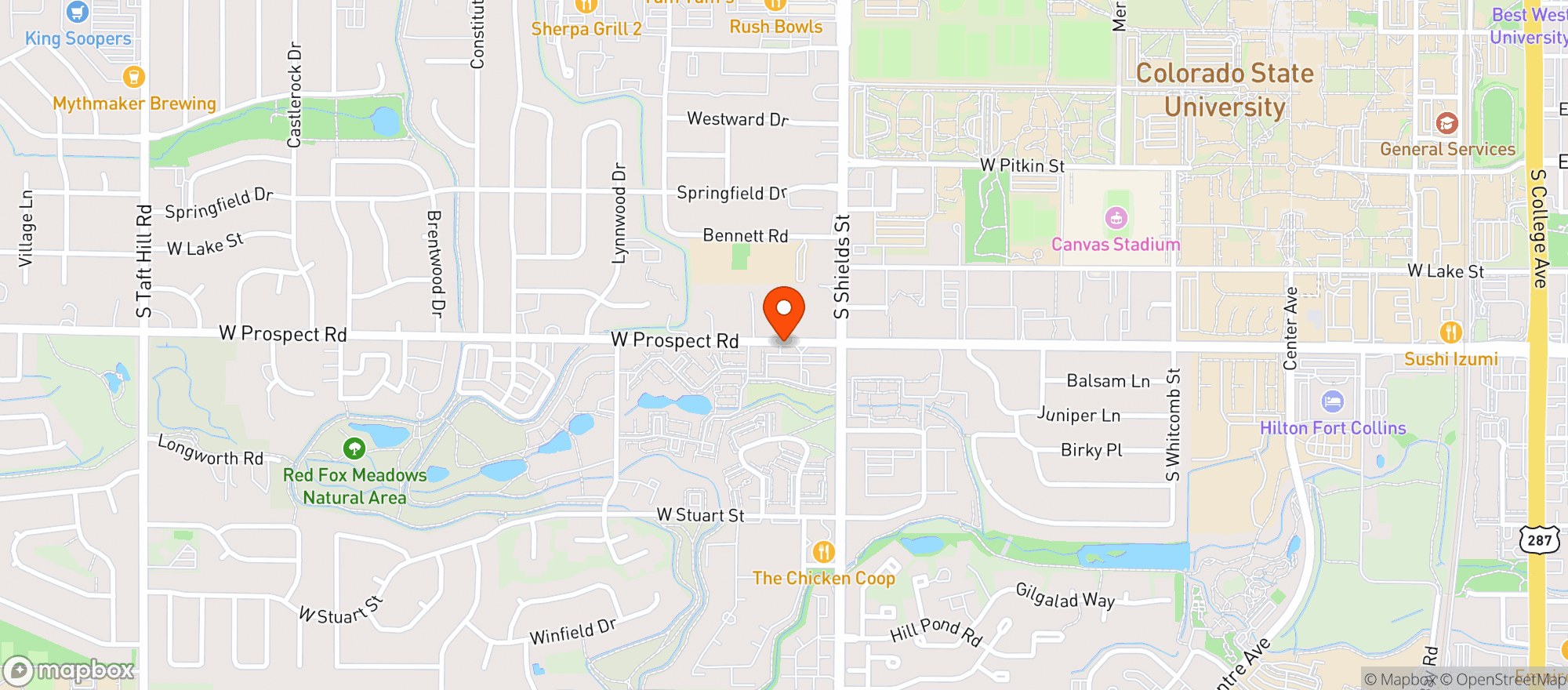 Map showing Prospect Liquors