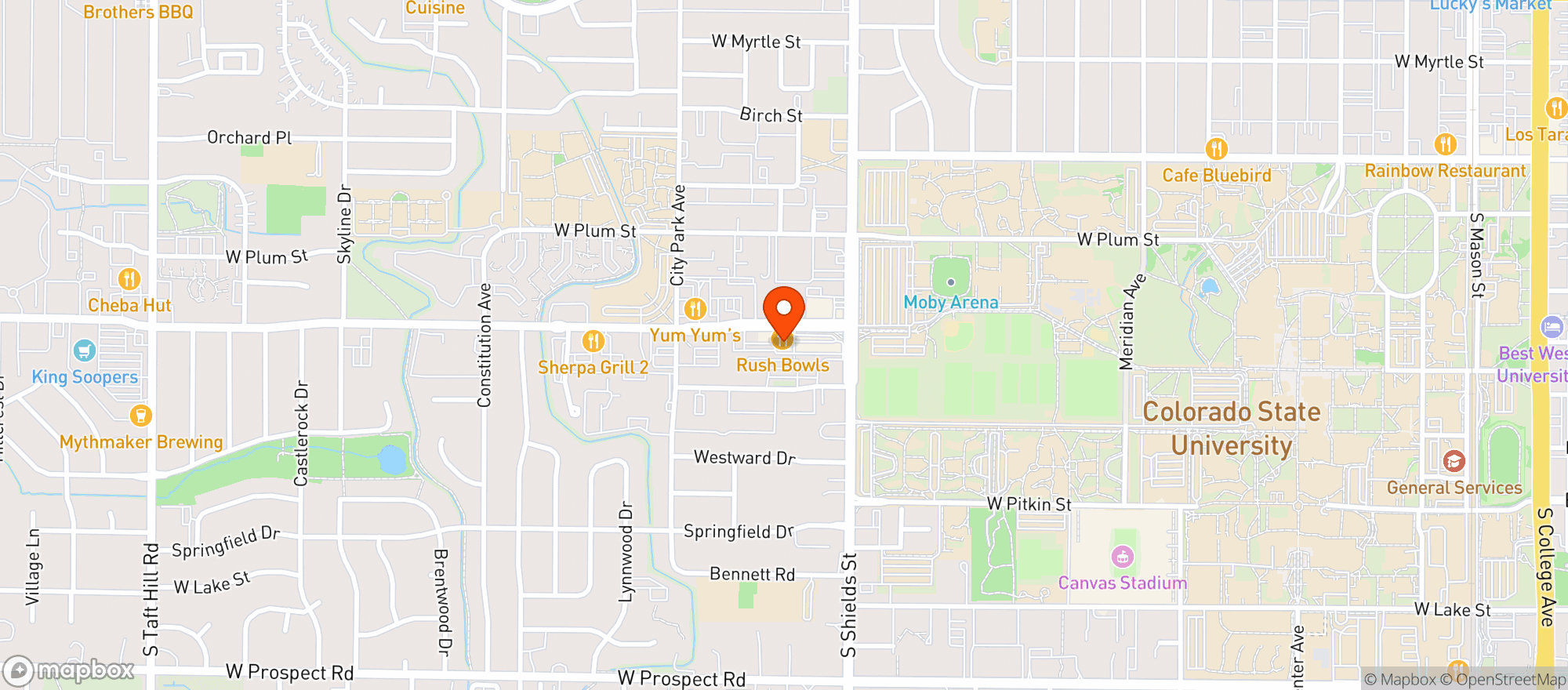 Map showing Jims Wings