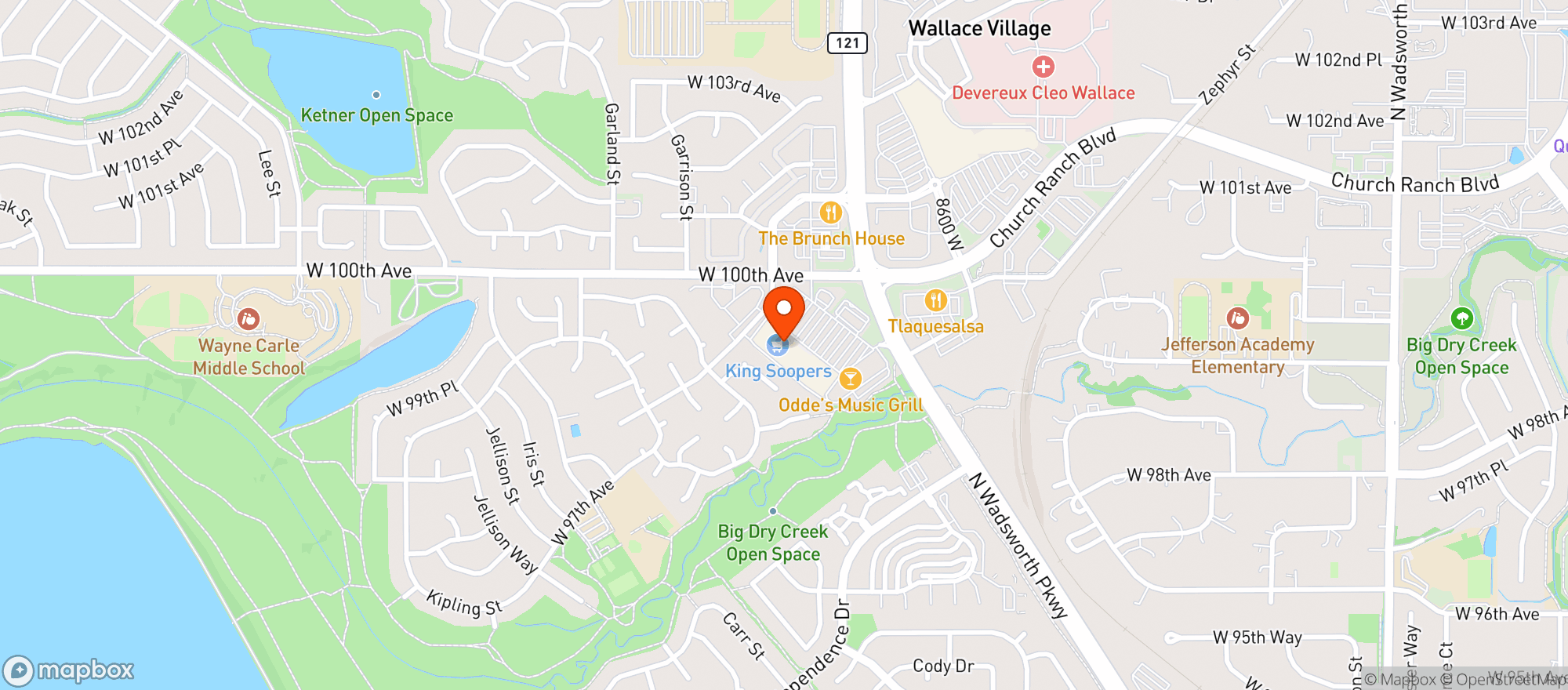 Map showing Kroger King Soopers
