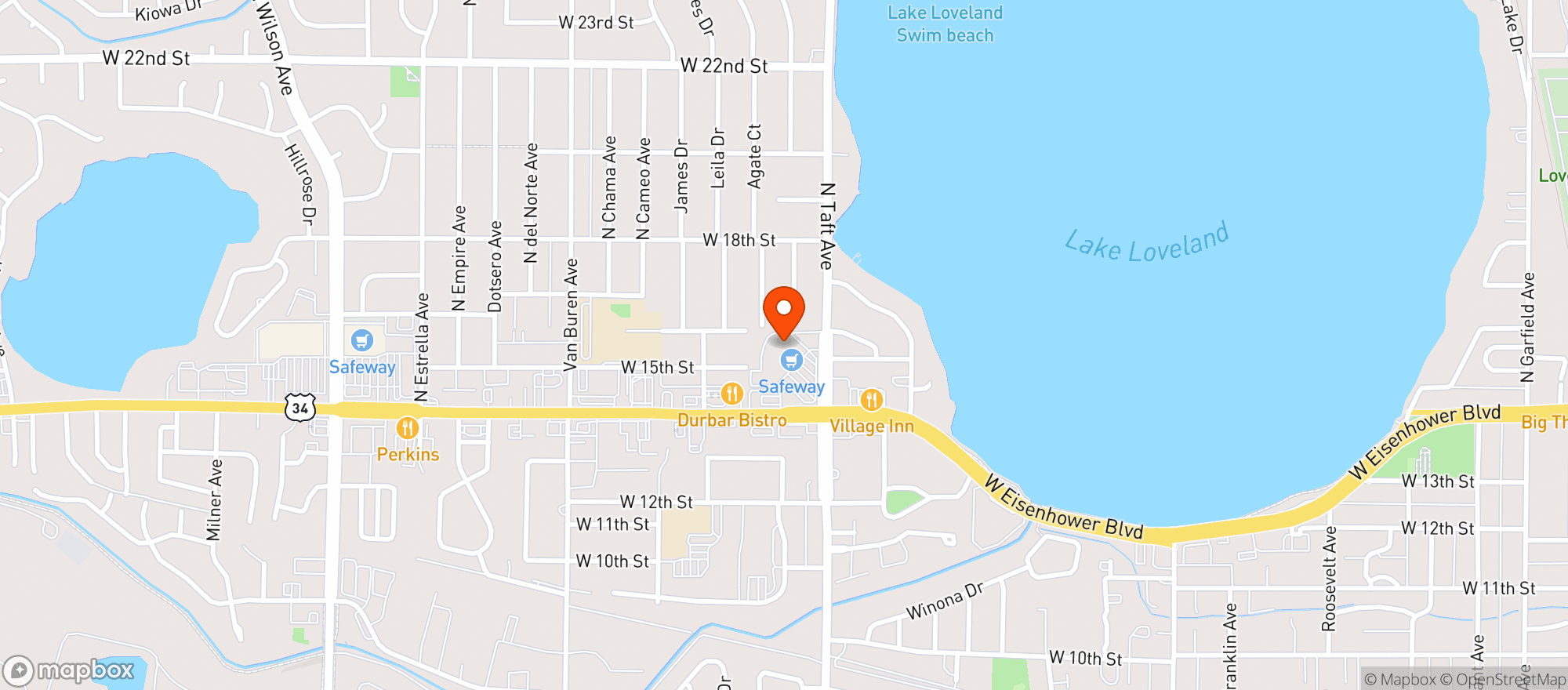 Map showing Safeway #804 - Eisenhower