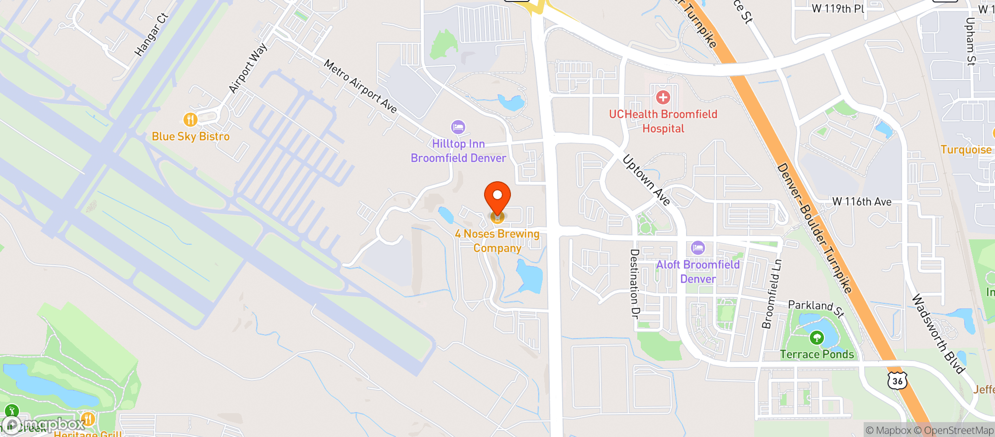 Map showing 4 Noses Brewing Company