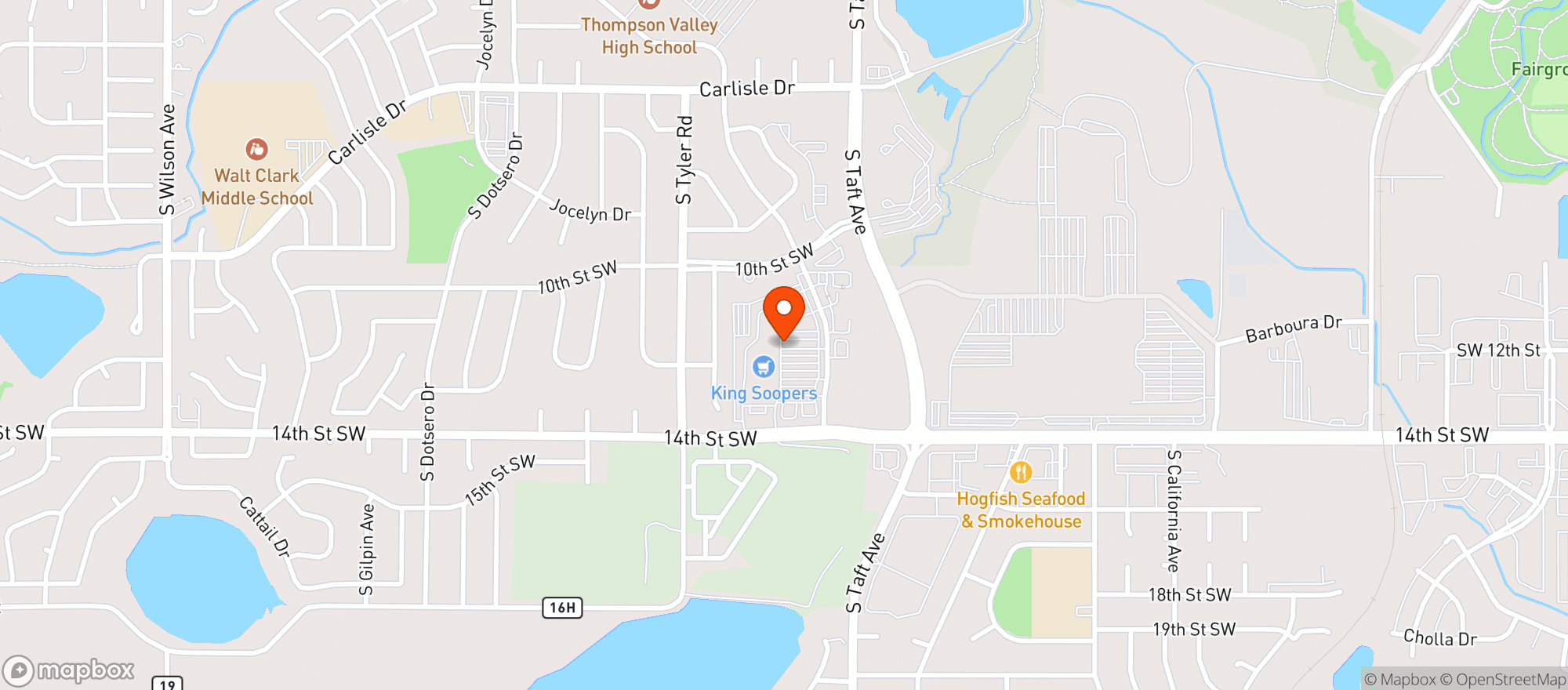 Map showing Kroger King Soopers