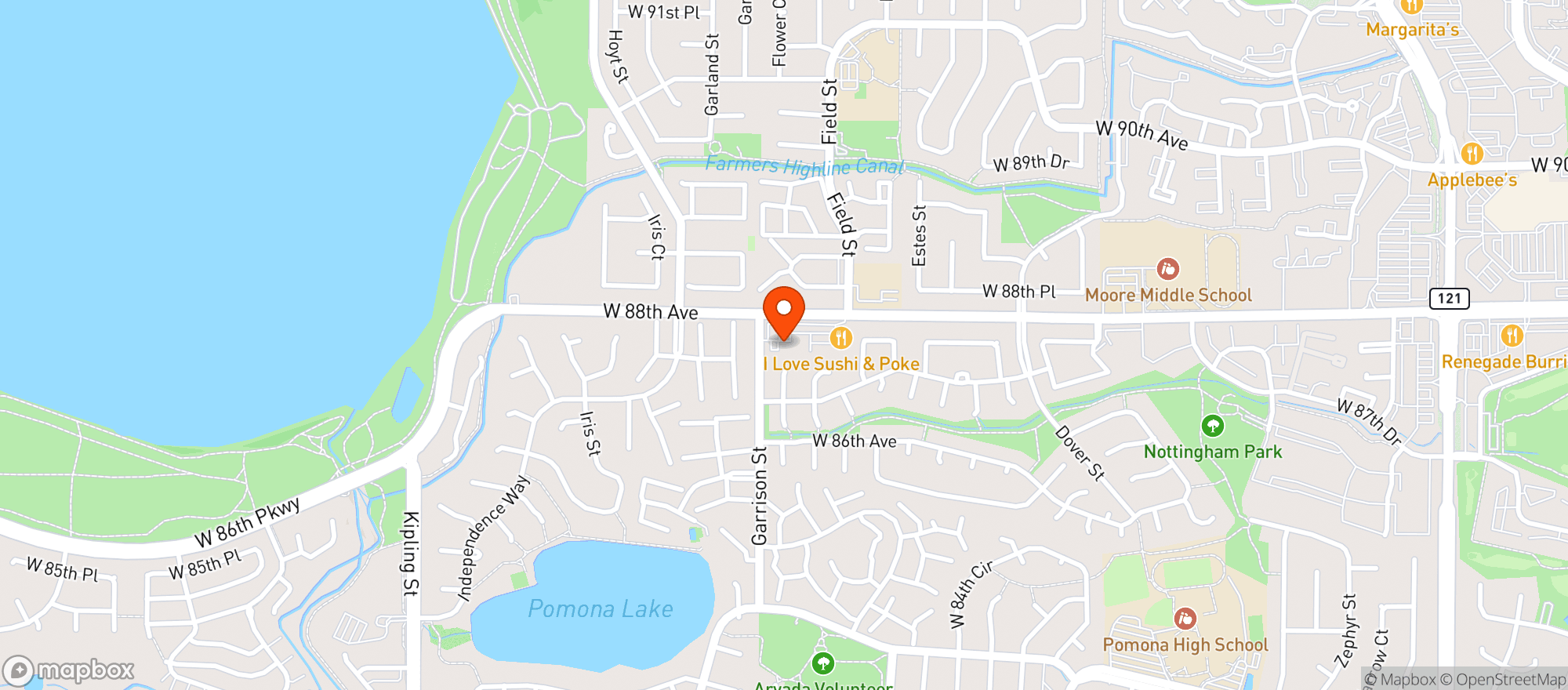 Map showing Sideways Sports Lounge