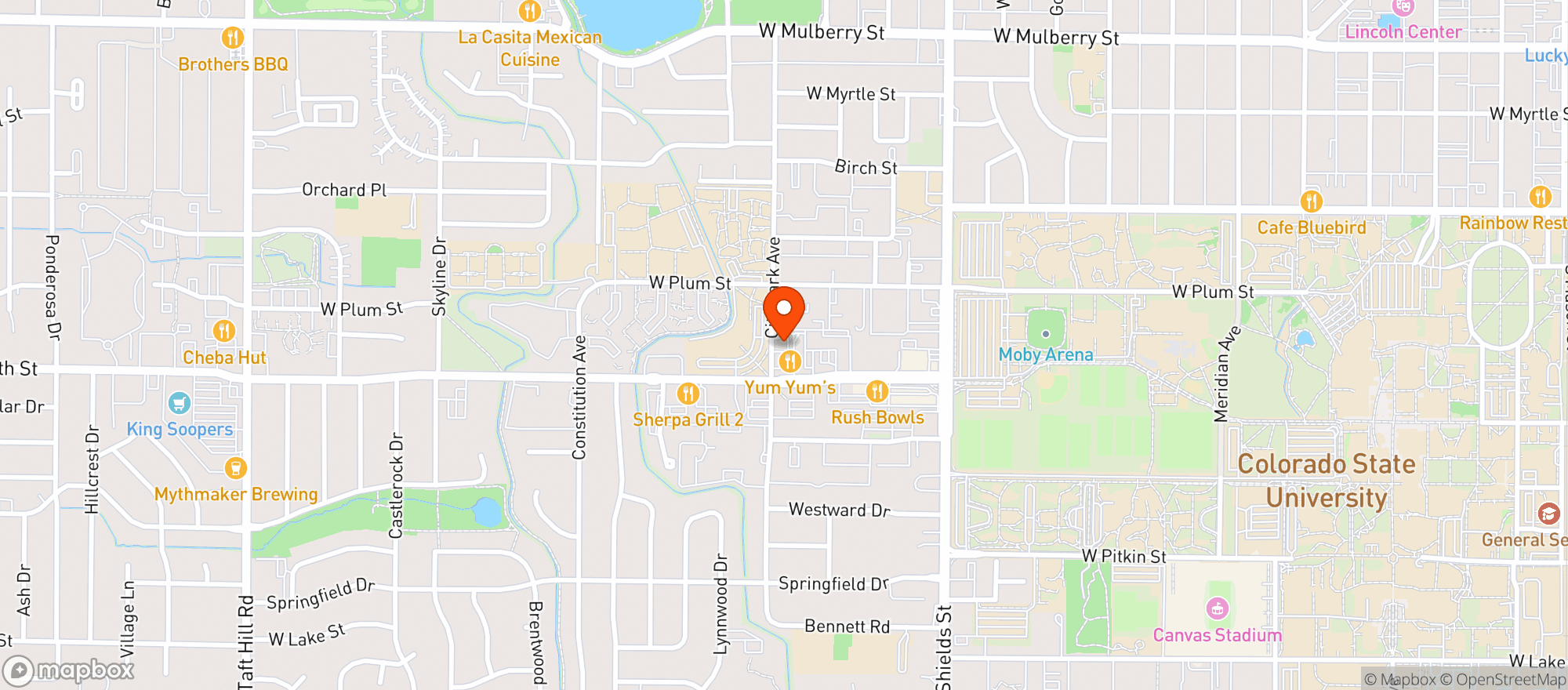 Map showing Mo Jeauxs Bar & Grill