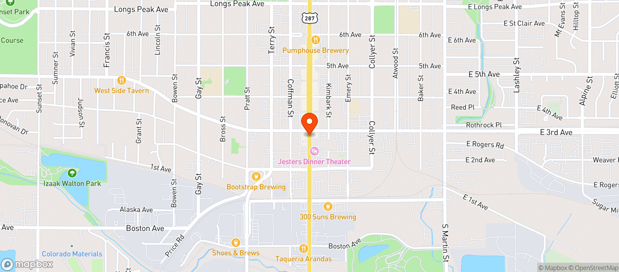 Map showing Jars - Longmont