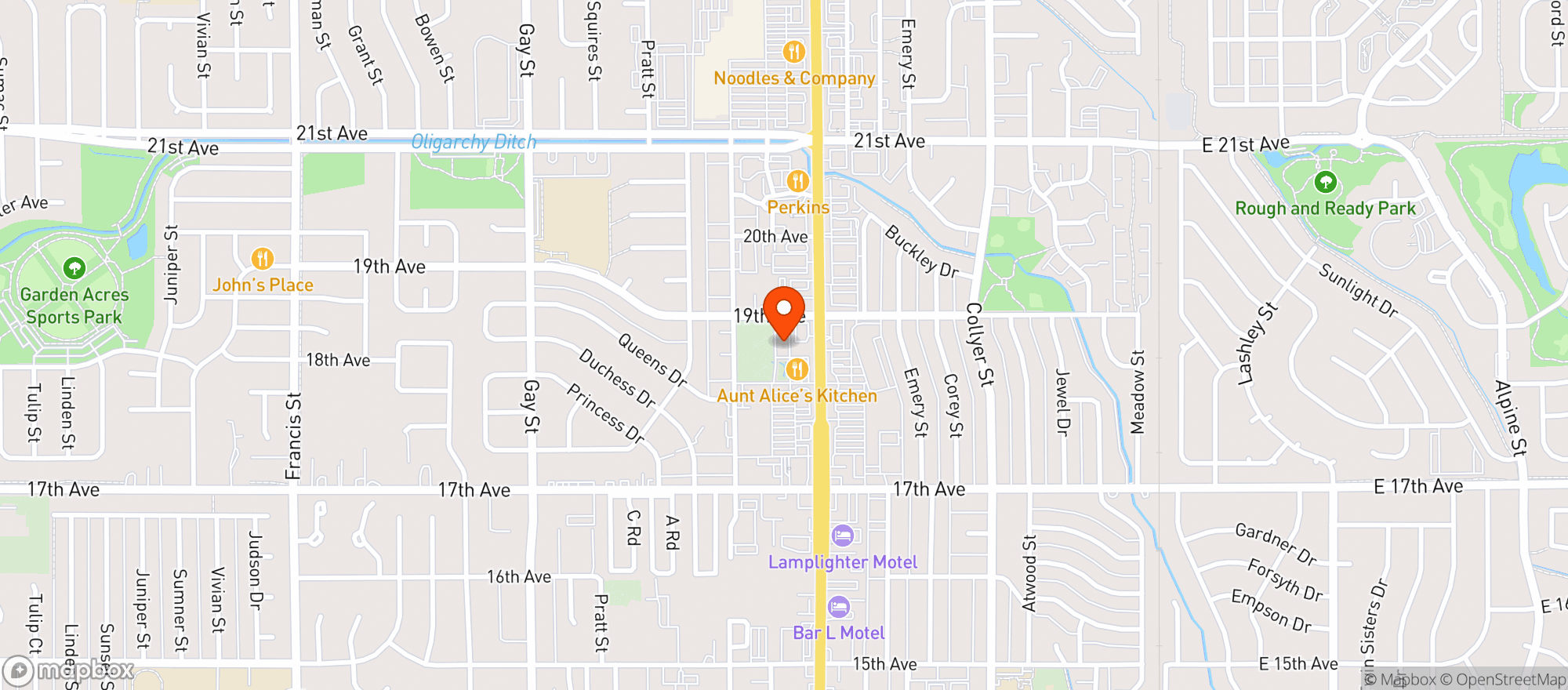 Map showing Sportsmans liquor