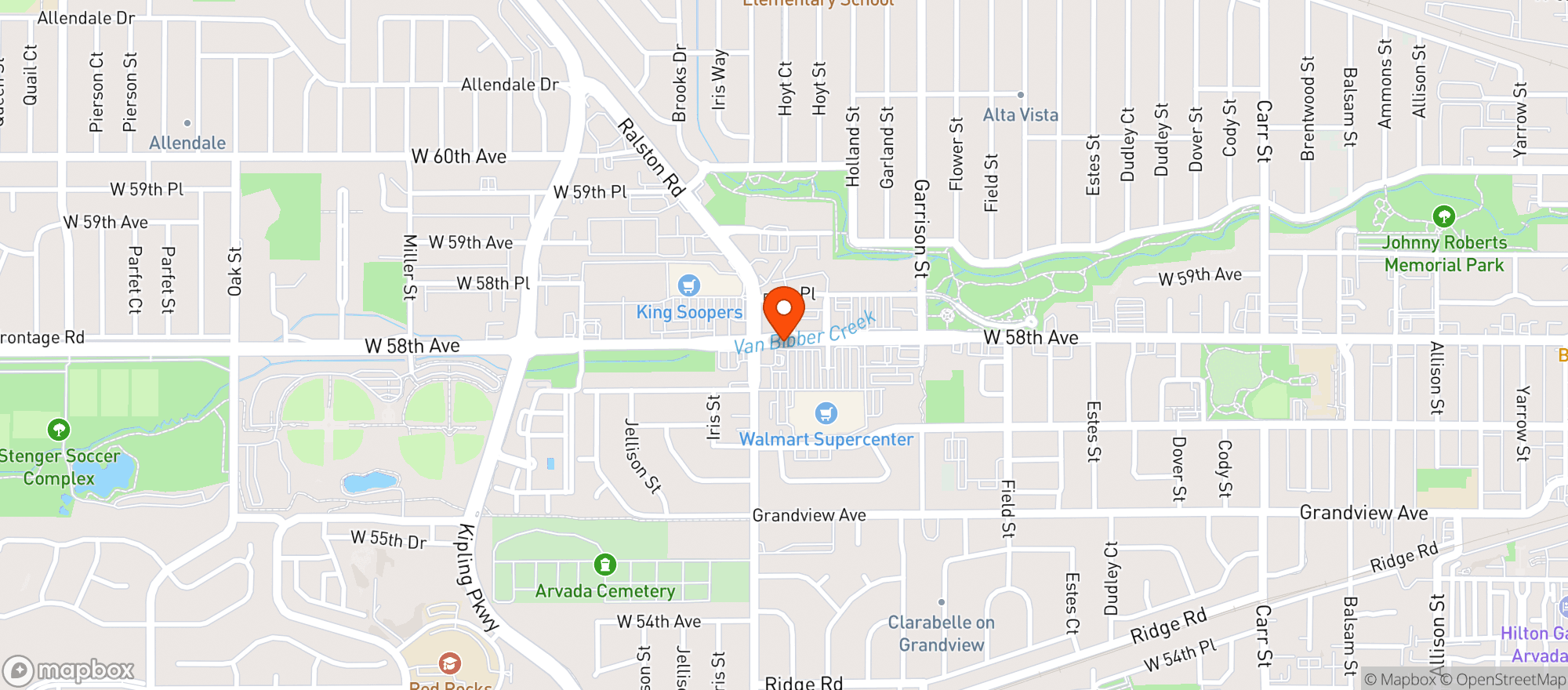 Map showing Arvada Liquor Mart
