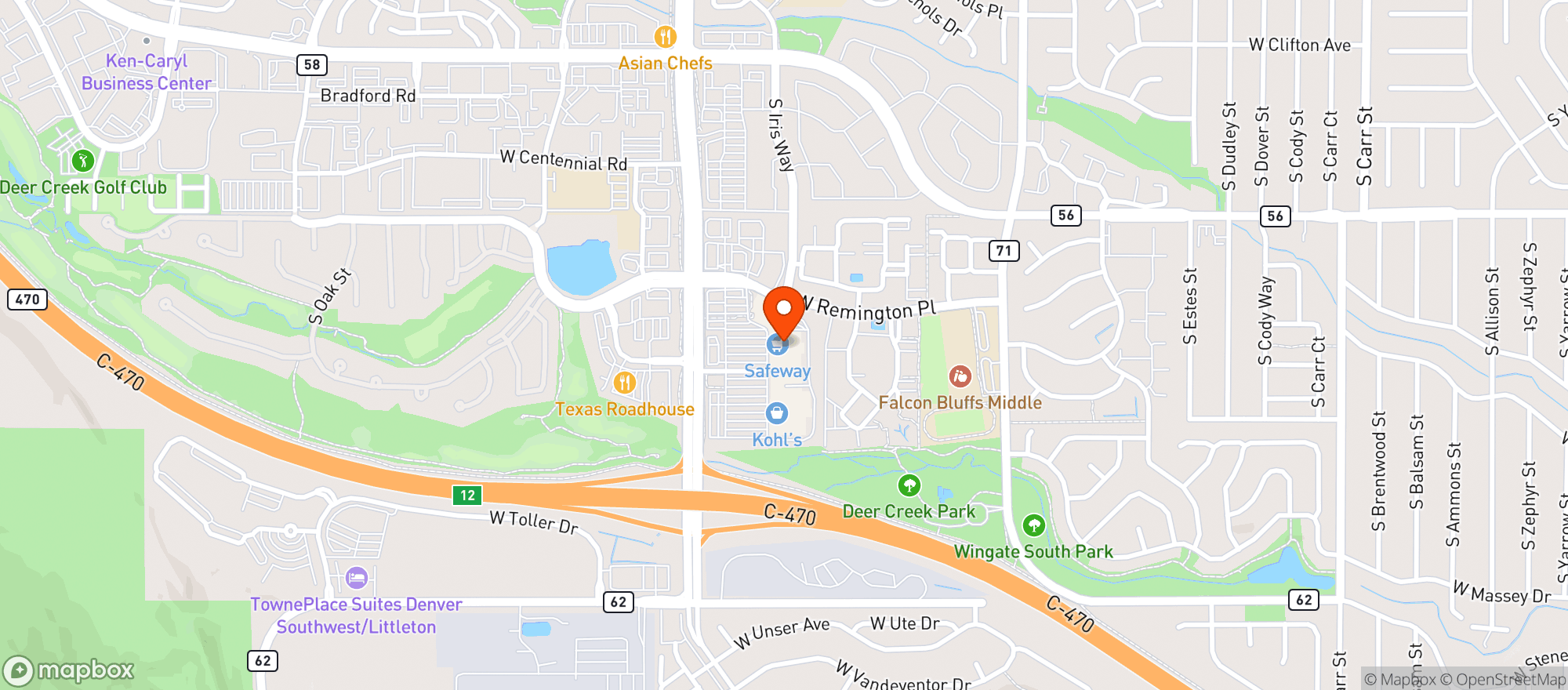 Map showing Safeway