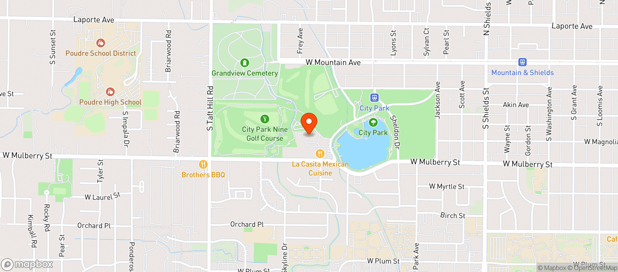 Map showing City Park Nine Golf Cours