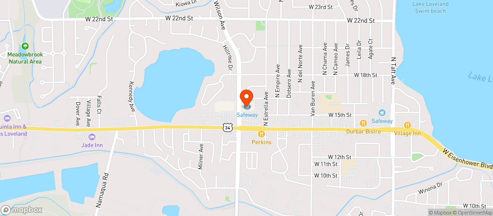 Map showing Safeway #914 - Eisenhower