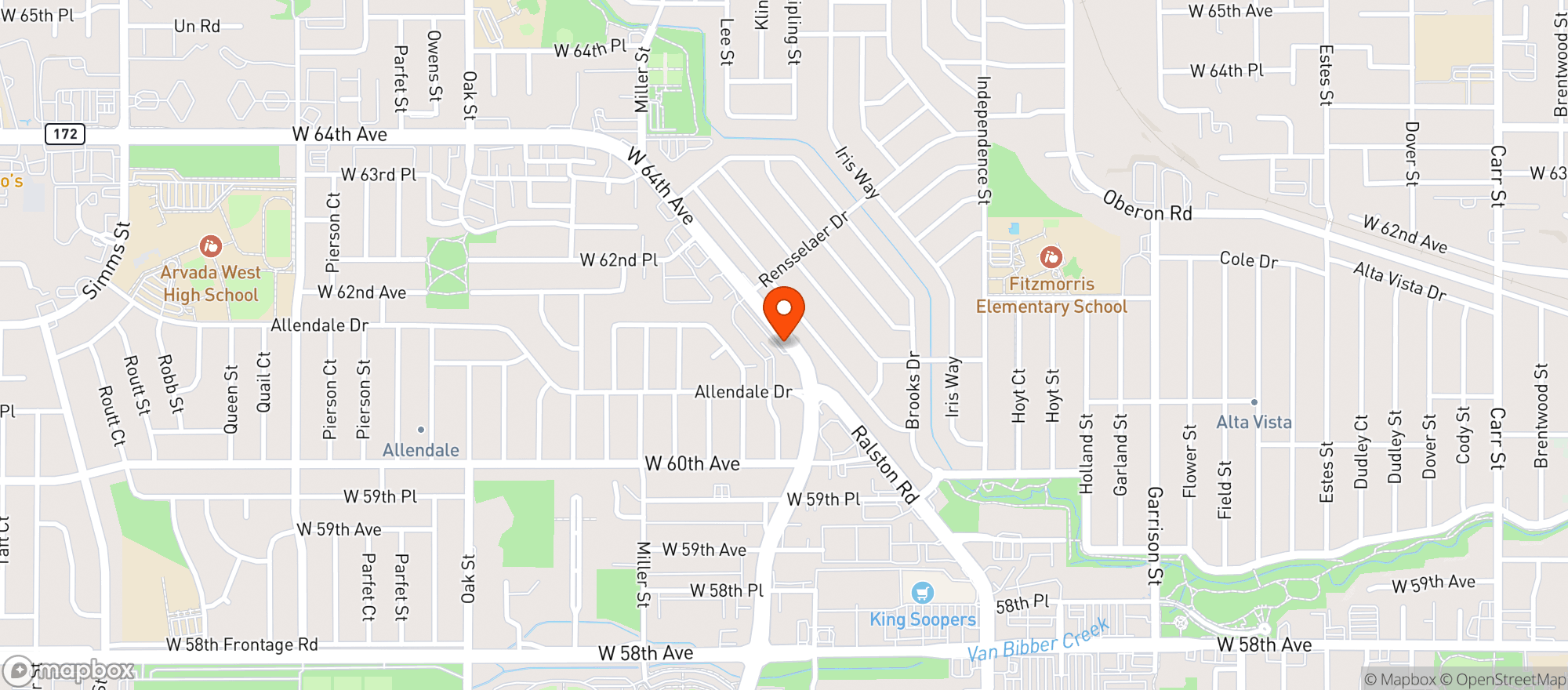 Map showing Ace Hardware