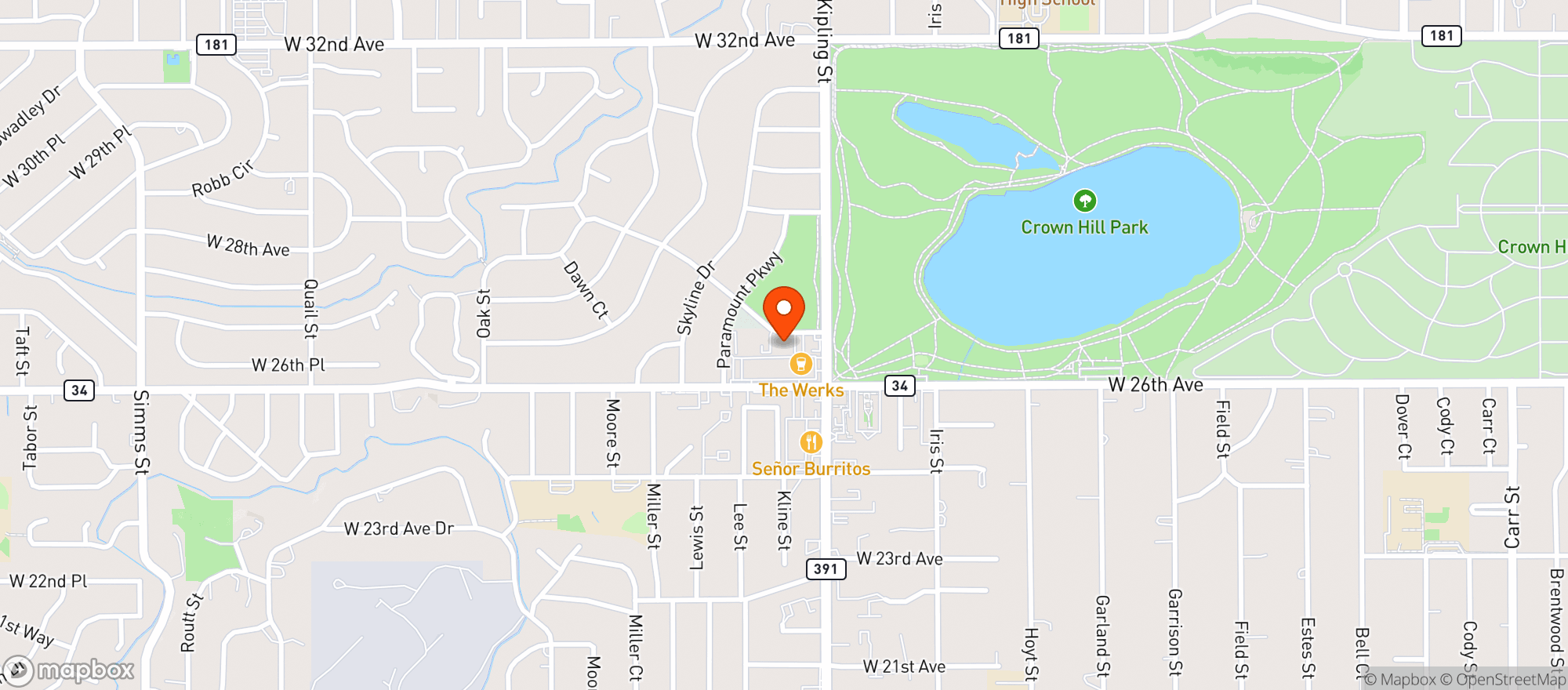 Map showing Chronic Therapy Recreational