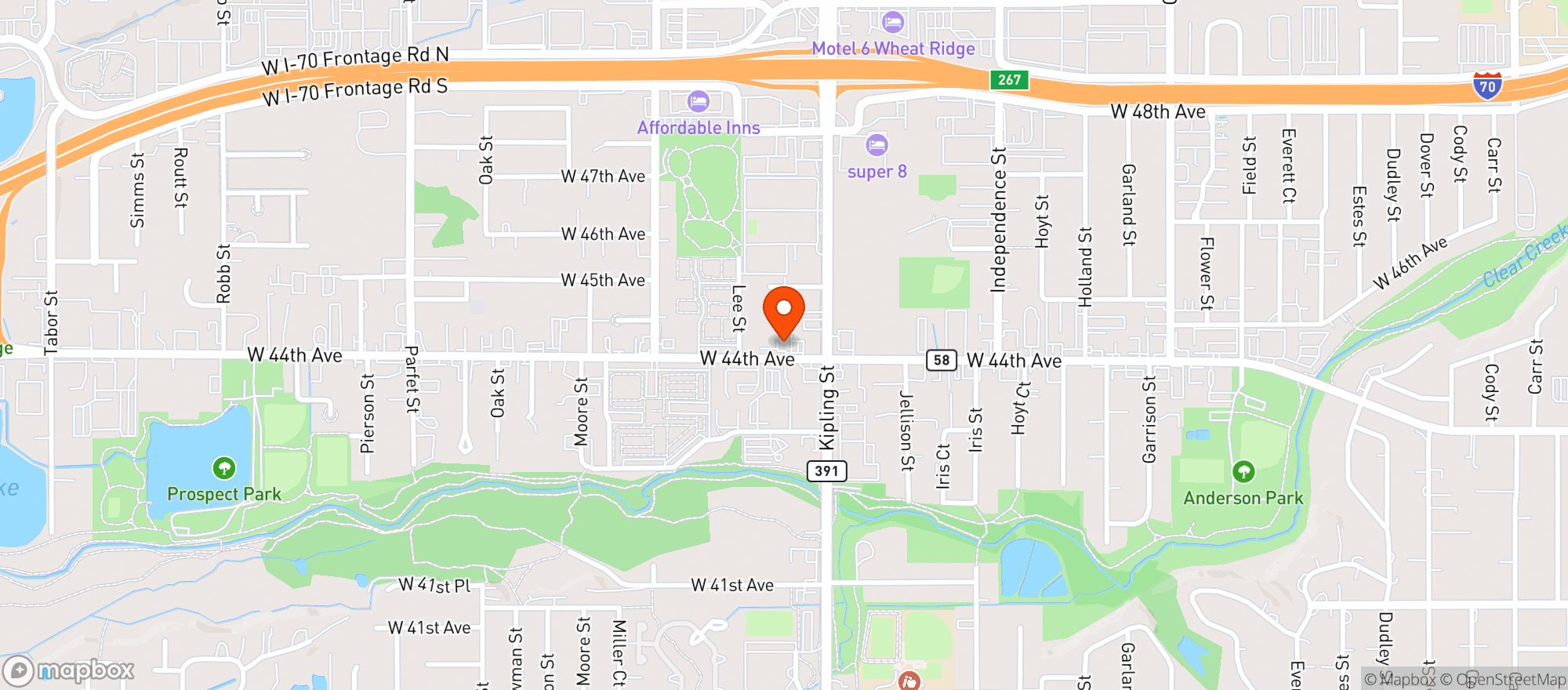 Map showing 44th Liquors