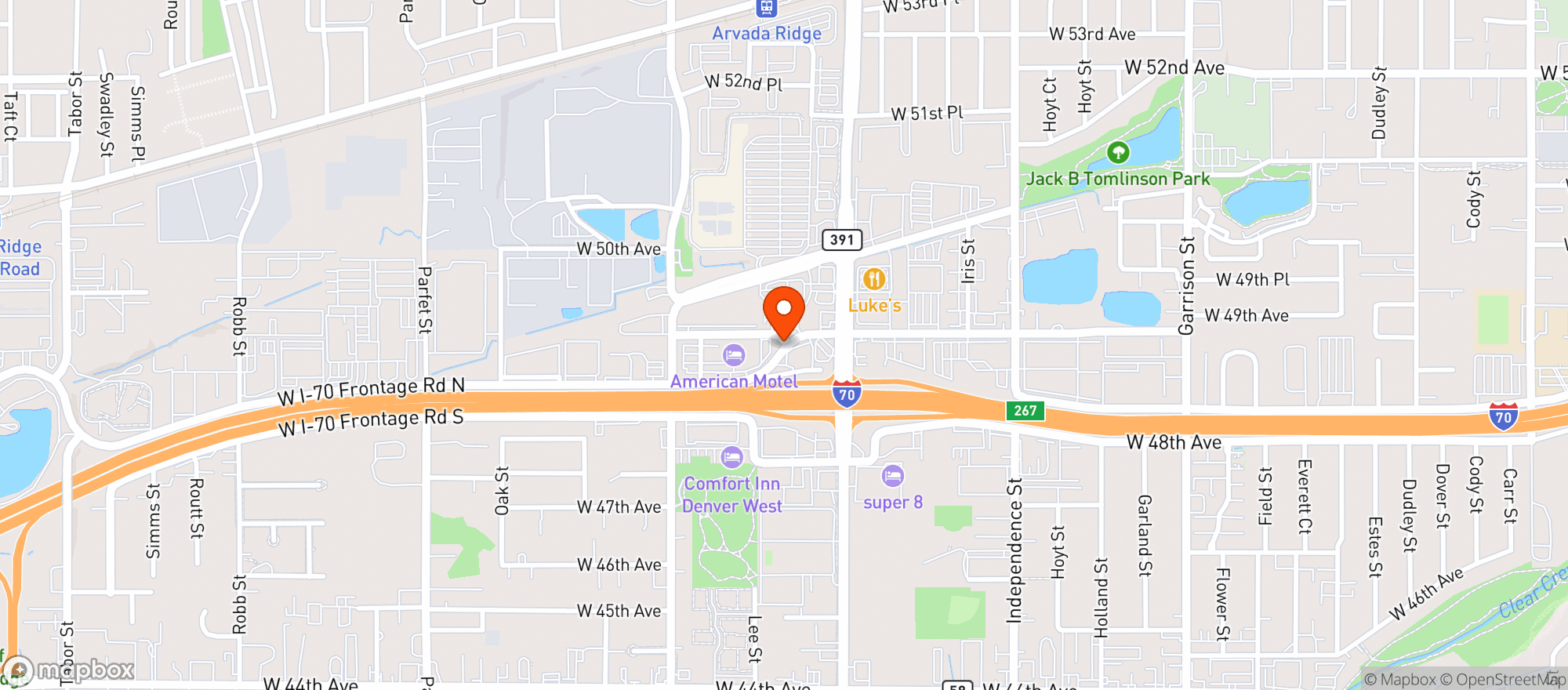 Map showing Hoppers Sports Grill