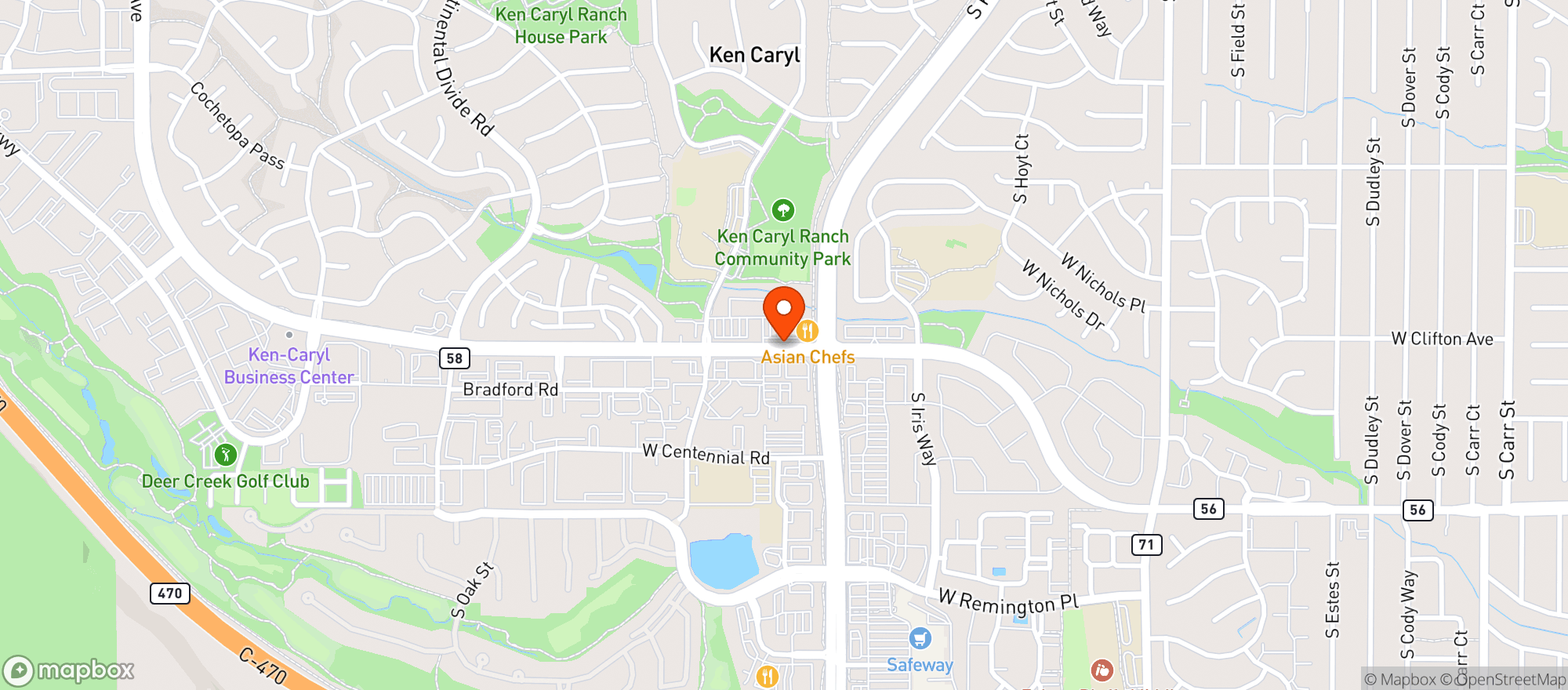 Map showing Las Dalias Mexican Restaurant
