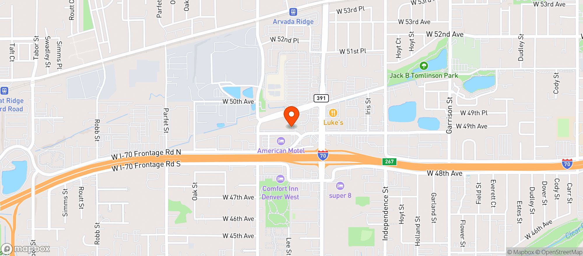 Map showing Everbloom Wheat Ridge