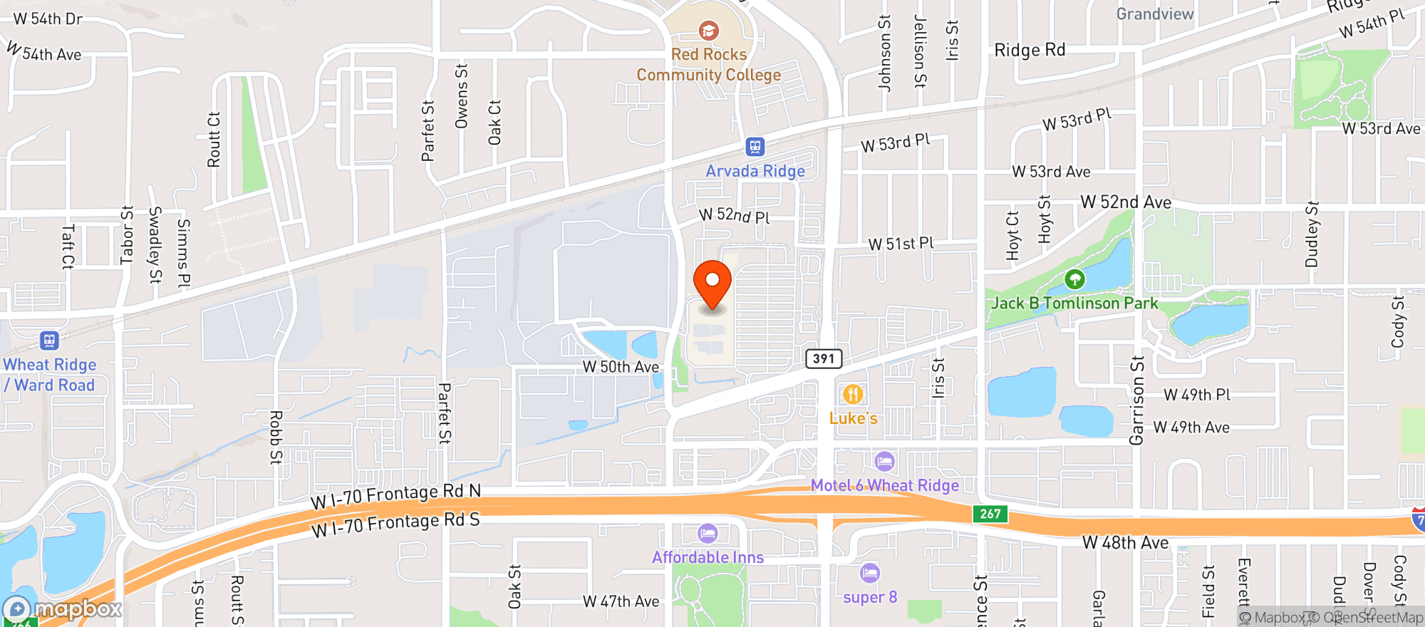 Map showing Target - Wheat Ridge