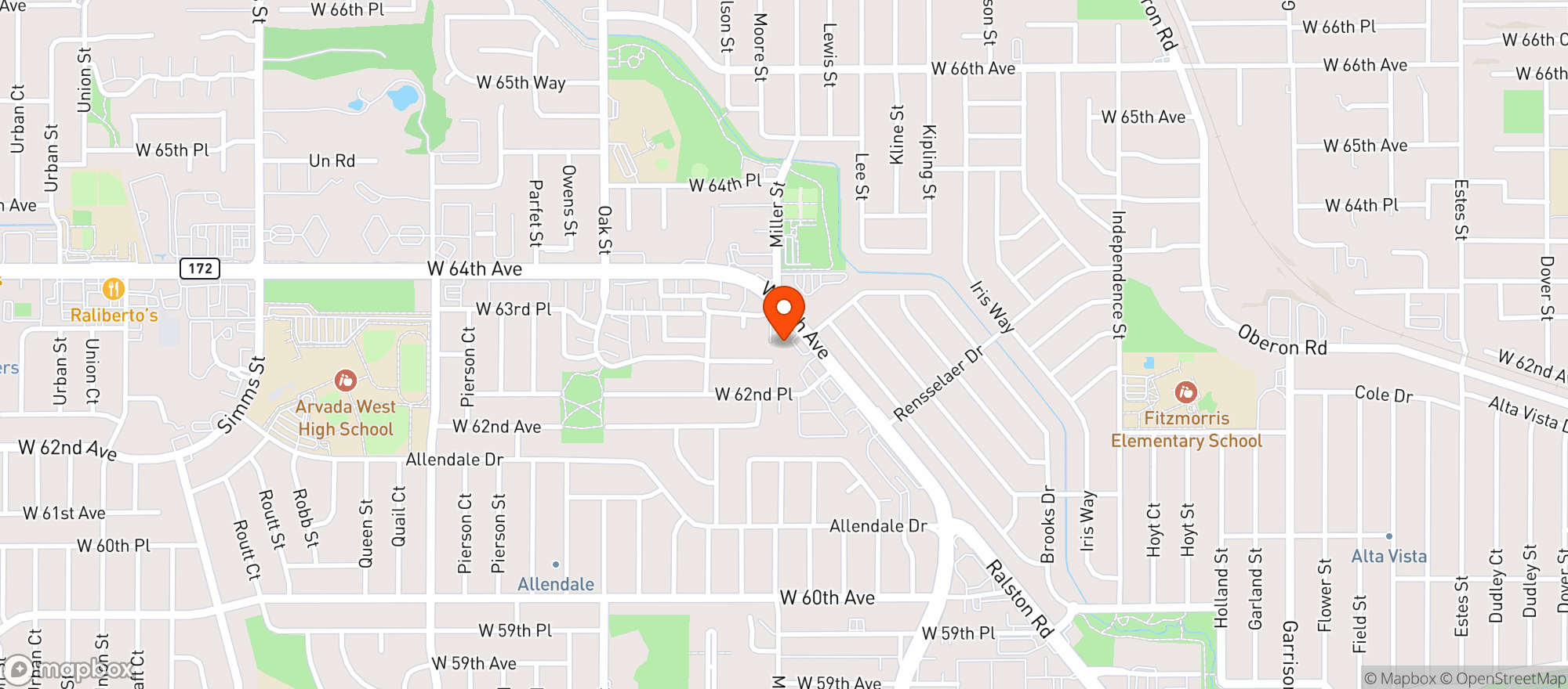 Map showing Ralston Discount Liquors